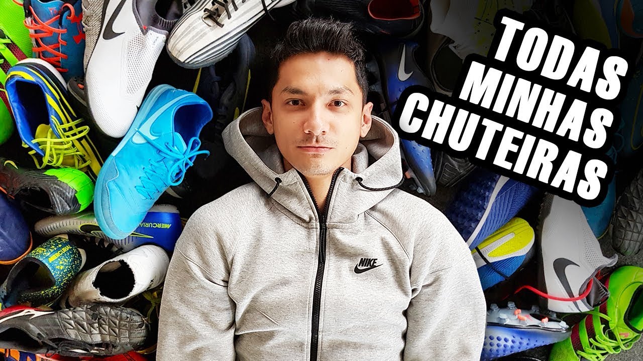 TODAS AS MINHAS CHUTEIRAS - NIKE, ADIDAS, TOPPER, MIZUNO...
