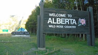 WELCOME TO ALBERTA ON HIGHWAY 3 AT CROWSNEST PASS!