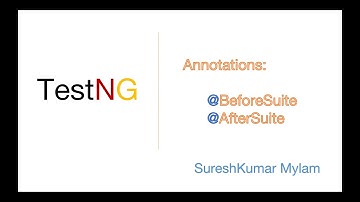 TestNG - BeforeSuite & AfterSuite