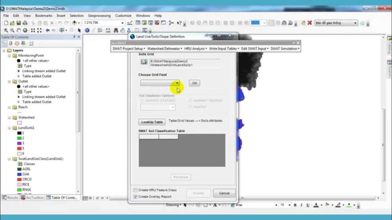  step 3 5 hru analysis arcswat 2012 arcgis 10 sp5 youtube