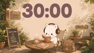 🐱 30 Minute Countdown Timer | Cozy Cat Café Ambience | Focus with Soft Lofi Music screenshot 1