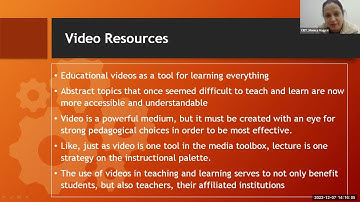Video Resources - Concept, Purpose, Type and Development Process - Hands on (English)