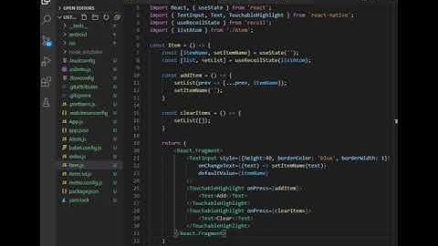 React Native Recoil Demo - Add item to list.