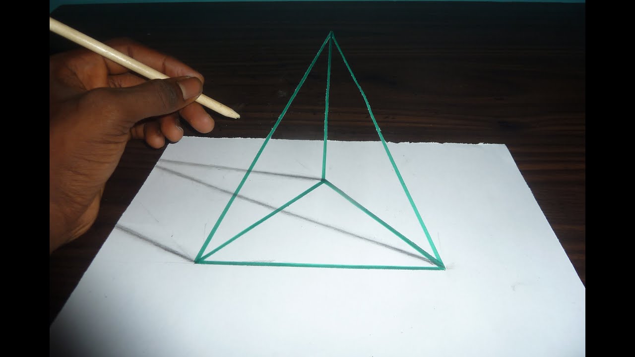 How To Draw A Pyramid 3d art on paper easy trick - YouTube