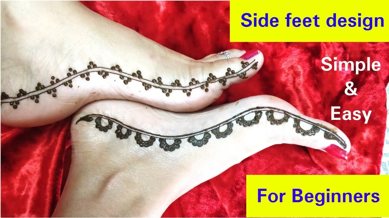 2 Simple Side Feet Henna Design Latest And Easy Design For