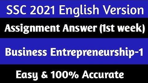 SSC 2021 English Version 1st Week Business Assignment Solution  SSC 2021 English Version Assignment