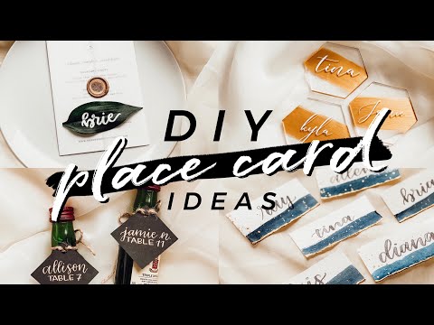 5 EASY DIY Place Card Ideas | Unique Wedding Decor, Cricut Projects, Clear Acrylic Coaster Favor