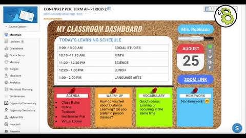My Schoology Classroom Dashboard How to Embed Google Drawing into course Tutorial