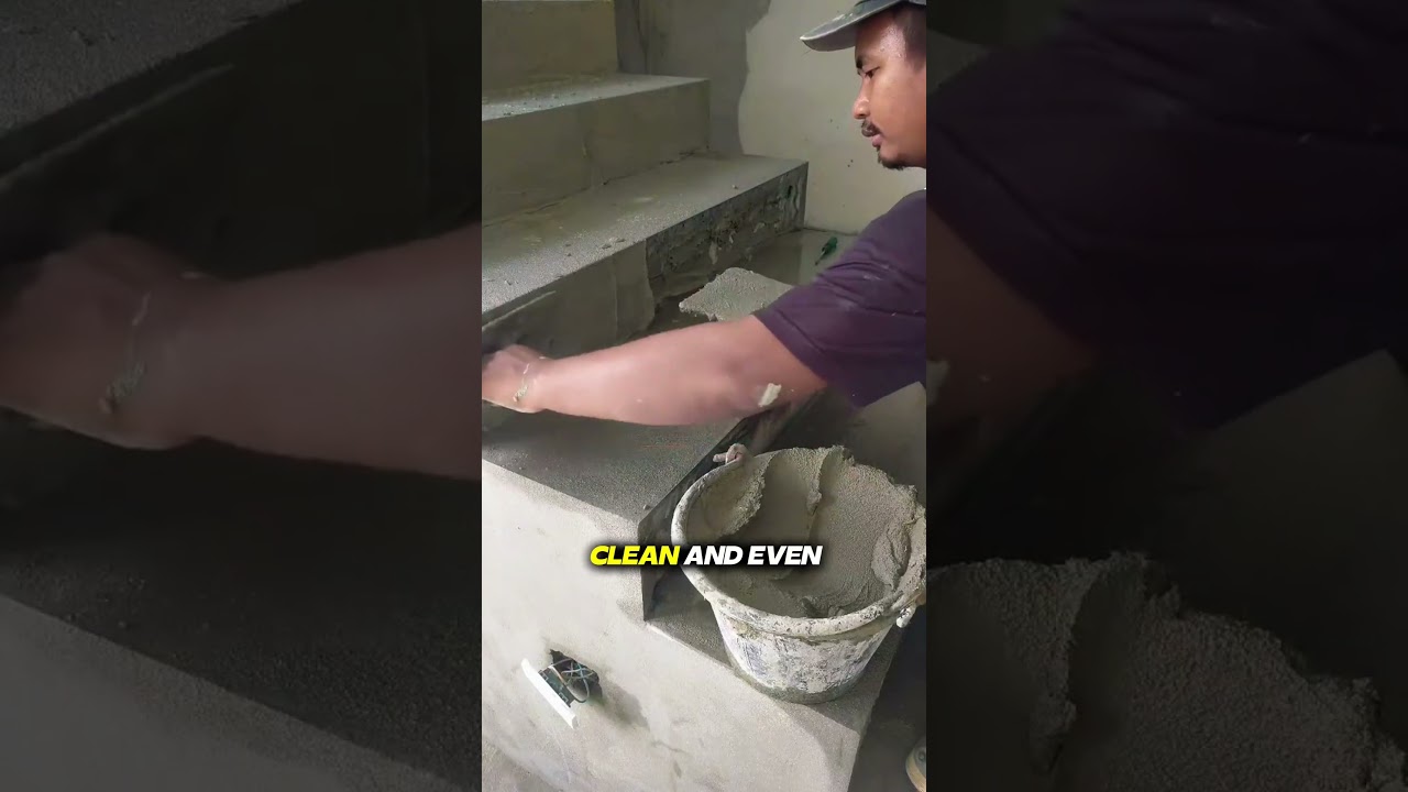 "How to Plaster Concrete Steps Like a Pro | Trowel Skill ASMR"