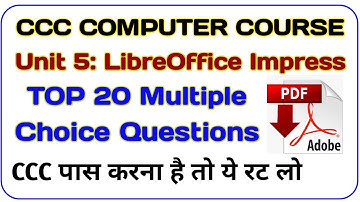 LibreOffice Impress MCQ | CCC Computer Course in Hindi / English | LibreOffice Impress MCQ Questions