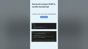 How to Generate UUID in Vanilla JavaScript #youtubeshorts #shorts #ytshort #coding #programming