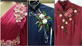 Stylish and stunning ribbon embroidery kurti designs/Ribbon embroidery dress designs