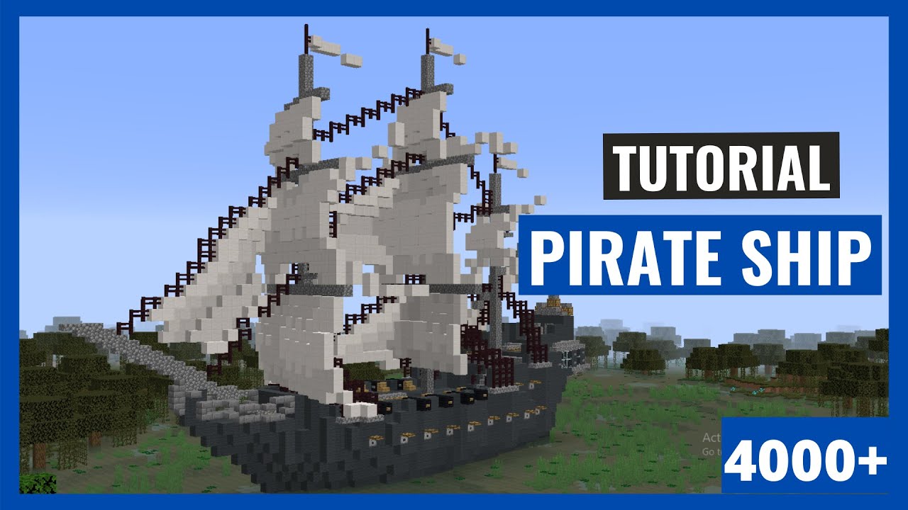 MINECRAFT PIRATE SHIP (BLACK PEARL) TUTORIAL 4000+ BLOCKS YouTube