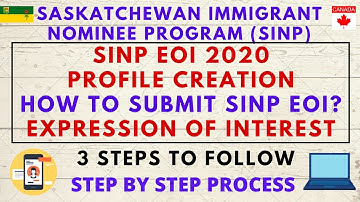 SINP EOI Profile Creation | How To Submit SINP EOI? | STEP BY STEP PROCESS| Expression of Interest