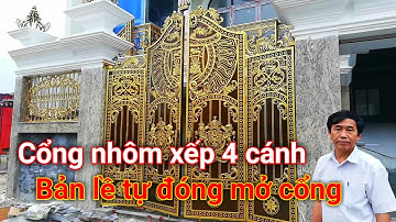 Bản lề tự động mở cổng cửa - cổng nhôm đúc 4 cánh xếp | Trinh AGS