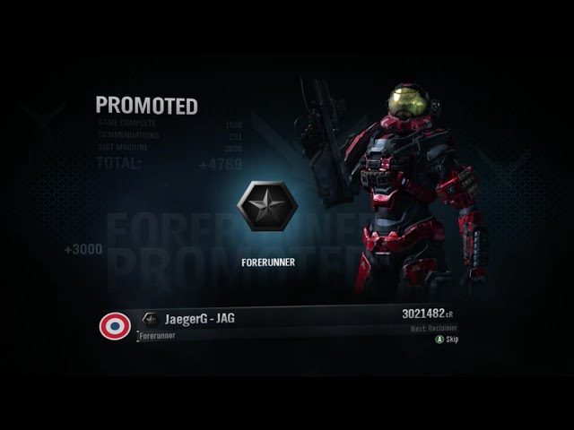 Forerunner Ranks Highest Rank In Halo Reach