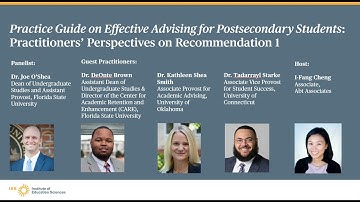 Effective Advising for Postsecondary Students: Practitioners’ Perspectives on Recommendation 1