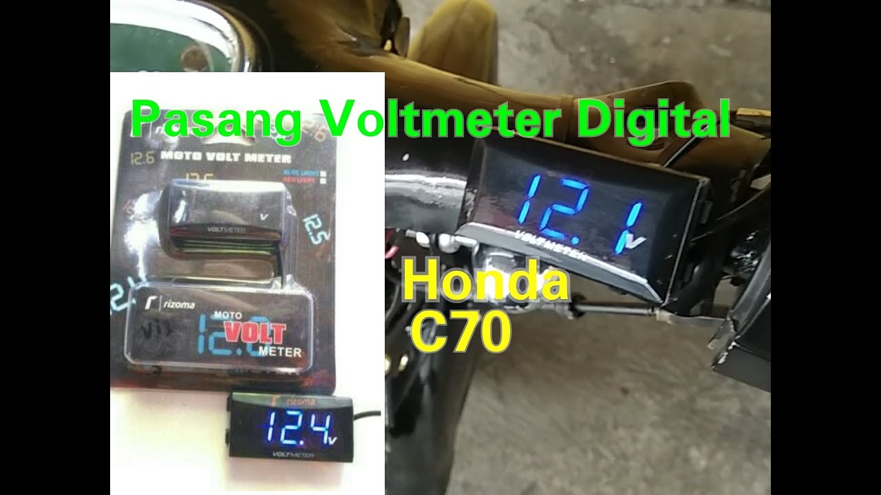 Cara Pasang VoltMeter Digital Slim Ke Motor Honda Pitung Puluh C70