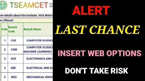 TS EAMCET 2022|WEB OPTIONS ENTRY 🚫 LAST CHANCE|#tseamcet2022 #tseamcet2022_web_options