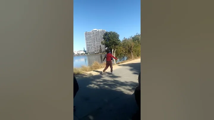 Crazy lady at the lake
