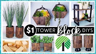 *NEW* DOLLAR TREE DIY using TUMBLING TOWER BLOCKS |  Home Decor Crafts | Modern Farmhouse Boho Decor