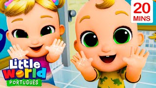 Nina e Nico Lavam a Mão com Sabão | O Mundo de Nina e Nico - Little World Português