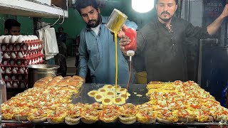Double Egg Burger Making | Special Anda Bun Kabab Of Karachi | Pakistani Street Food Shami Burger
