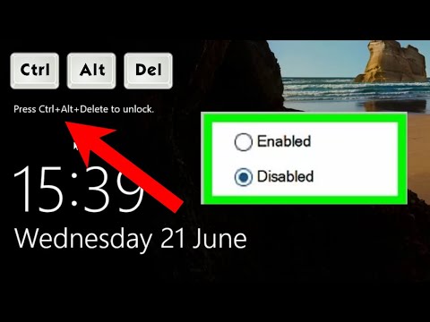 How To Enable or Disable CTRL+ALT+DEL Windows 10 Lock Screen.