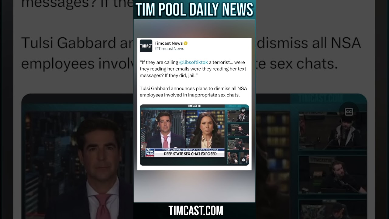 Tulsi Gabbard Announces Plans to Dismiss All NSA Employees Involved in Inappropriate Sex Chats