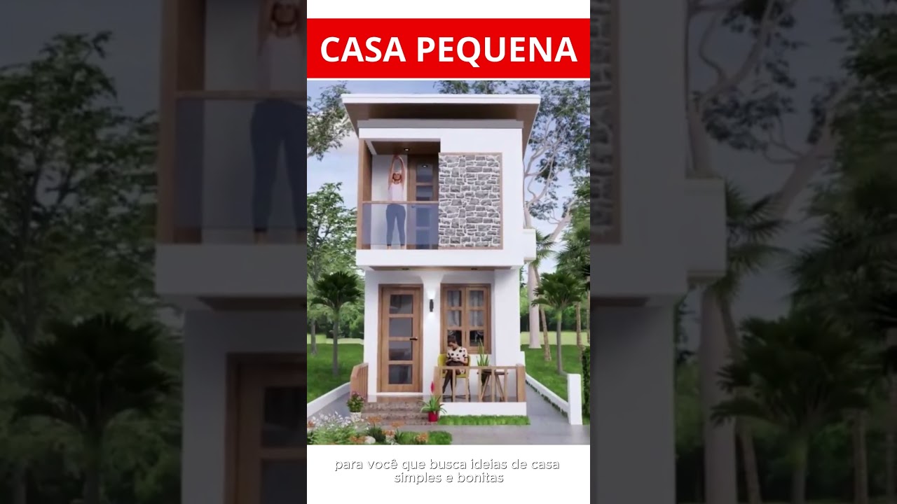 Casa de andar | Casa pequena simples | Casa simples e bonita | Arquitetura | Planta 3D 