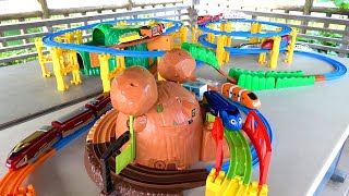 Disney & Marvel Plarail. Magic mountain + Spiral pier course