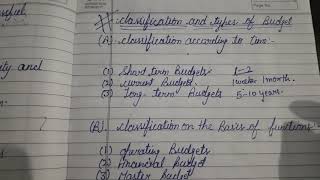 Classification and types of Budget