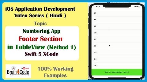 Create iOS Application to add Footer in TableView Using TableFooterView Property in Swift 5 | Hindi
