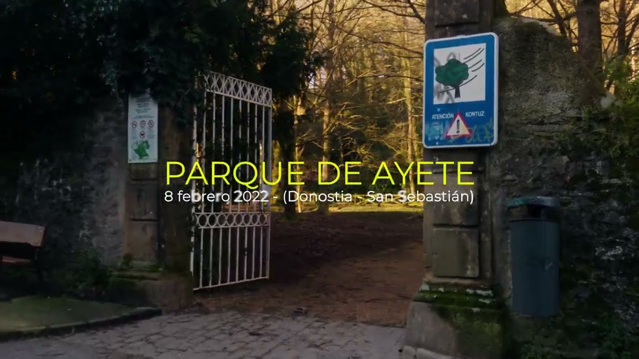Paseo por el Parque de Ayete de Donostia / San Sebastián (8 de febrero de 2022) 4K
