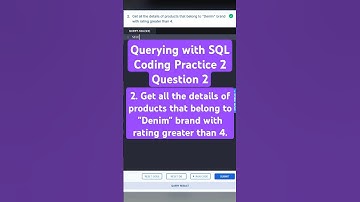 Querying with SQL | Coding Practice 2 | Question 2 | NXT WAVE  #shorts #programming #database #nxt