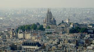 Aerial Footage / Paris - the Basilica Sacré-Coeur de Montmartre