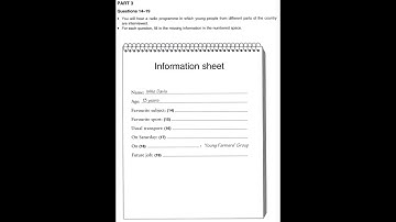 Listening B1, PET 2, Test 1, Part 3