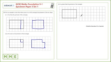 GCSE Maths EDEXCEL Specimen Set 1 Foundation     Paper 3   Q16 Projections and elevations