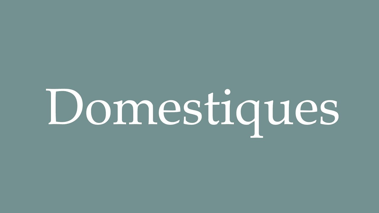 How to Pronounce ''Domestiques'' (Domestic) Correctly in French YouTube