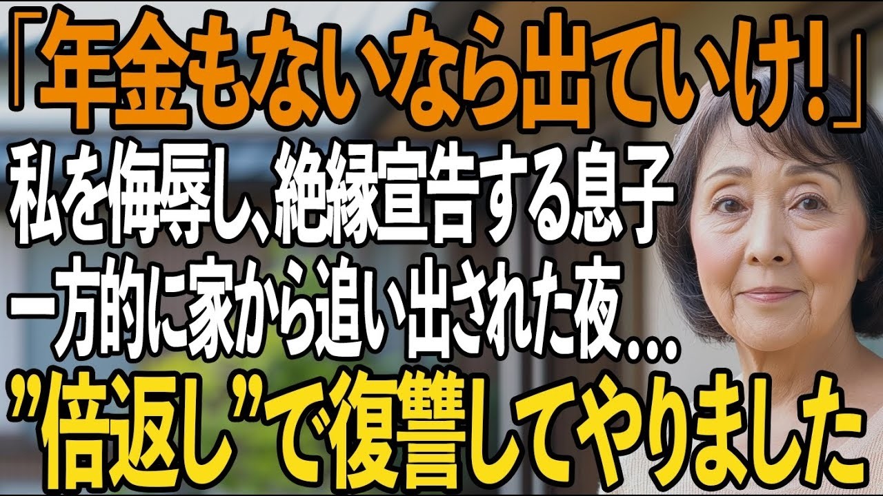 「年金ないなら出て行け」息子夫婦の絶縁宣告。侮辱され、一方的に家から追い出された私。その夜、私は静かに復讐を決意し…【シニアライフ】【60代以上の方へ】