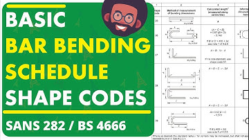 Basic Bar Bending Schedule Rebar Reinforcement Shape Codes: SANS 282 From BS 4666, BS 8666 Mentioned