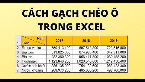 CÁCH GẠCH CHÉO Ô TRONG EXCEL