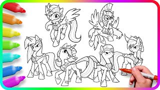 Coloring Pages MY LITTLE PONY. How to color My Little Pony. Simple and Easy Drawing Tutorial. MLP