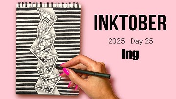 Inktober Tangles 2025 🌸 Day 25 - Ing | Zentangle Doodle Tutorial for Beginners