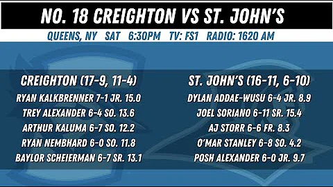 Creighton men set for road game against St. John's