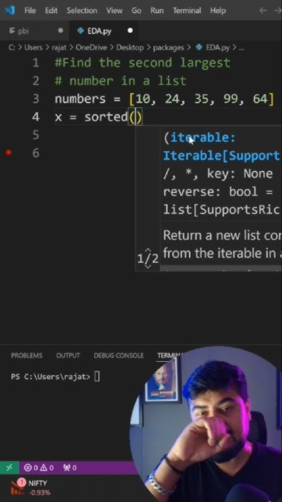 Find the second largest number in a list - YouTube
