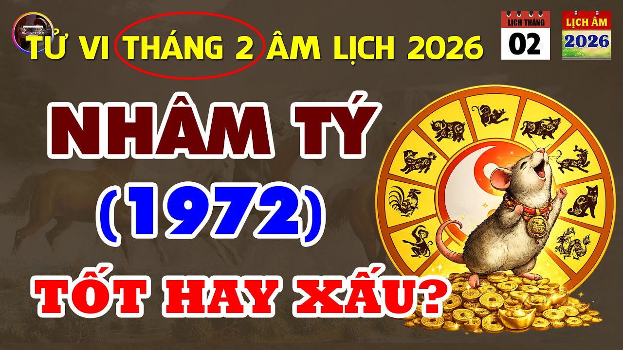 Tử Vi Tuổi Nhâm Tý 1972: Trong Tháng 2 Âm Lịch Năm 2026 Công danh – Tài lộc – Sức khỏe – Gia đạo?