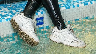 Wetlook Girls Are Owners Of Total Wet Sneakers