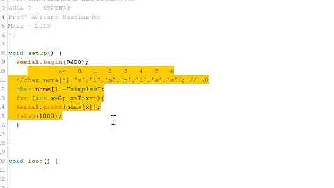 ARDUINO - Programação e Aplicação / Aula - 7 / Declaração de Strings