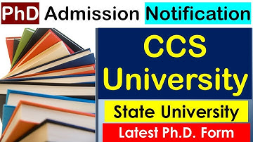 phd admission 2023 || CHAUDHARY CHARAN  SINGH UNIVERSITY || CCS UNIVERSITY || Last date - 15/01/2023